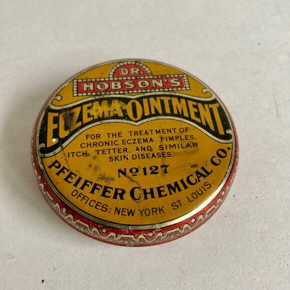 Vintage Dr. Hobson's ECZEMA OINTMENT Tin No. 127 HAS SOME PRODUCT! - Picture 1 of 6